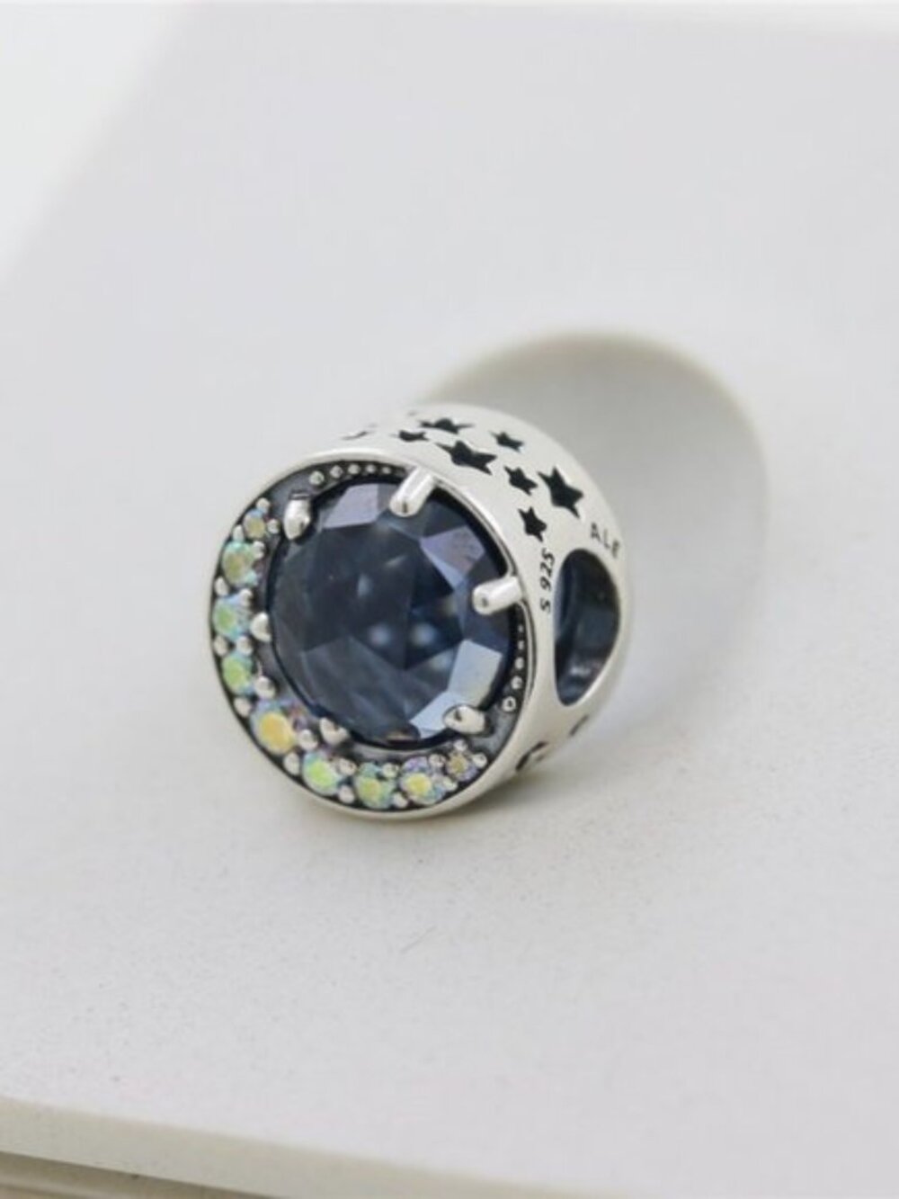 Pandora Sterling Silver Night Sky Charm with Blue and Iridescent Stones